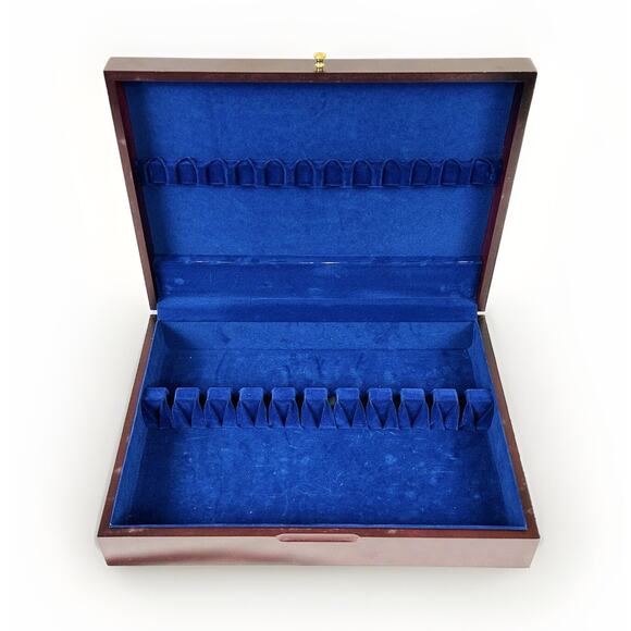 Vintage Wood Flatware Storage Chest w/Drawer State Farm - Picture 3 of 6